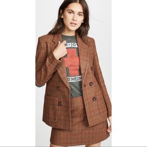 Rachel Antonoff Wool Vivian Plaid Blazer